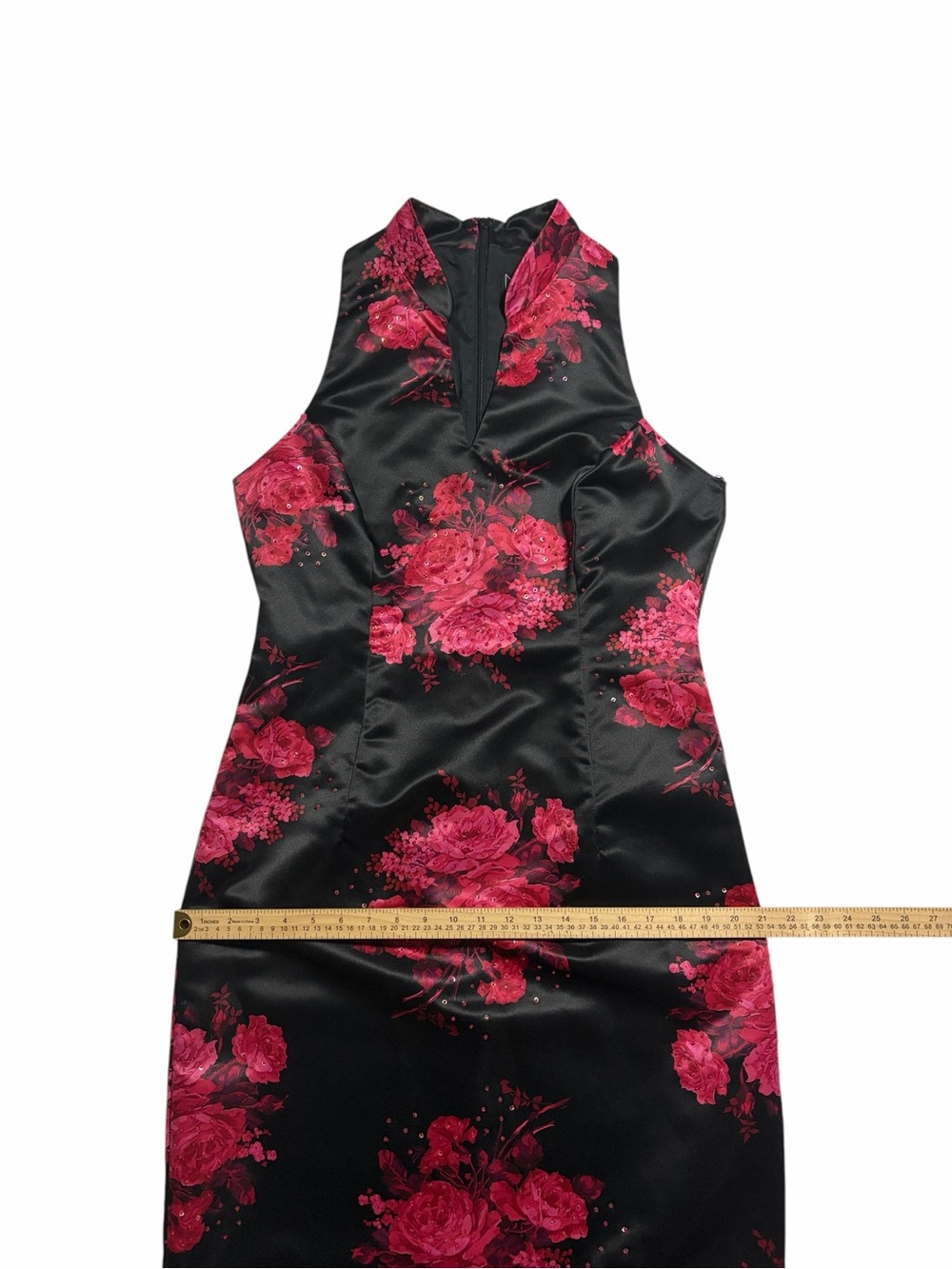Vintage Y2K Niki by Niki Livas Black and Pink Satin Gown Size 16 runs small - Picture 7 of 9